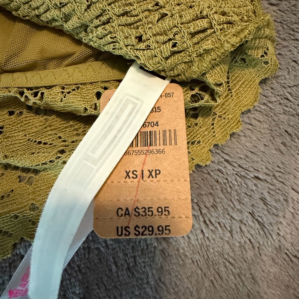 Pink Victoria Secret Olive Green Lace Bralette Top NWT XS - Picture 4 of 4